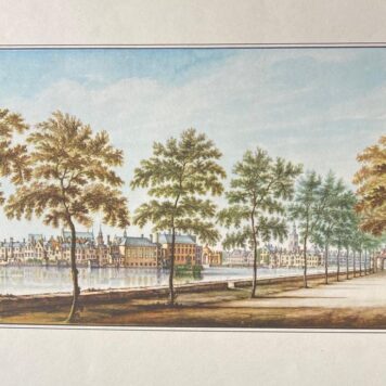 [Coloured modern print, reproduction, The Hague] De Hofvijver in Den Haag, 1 p., published 20th century.