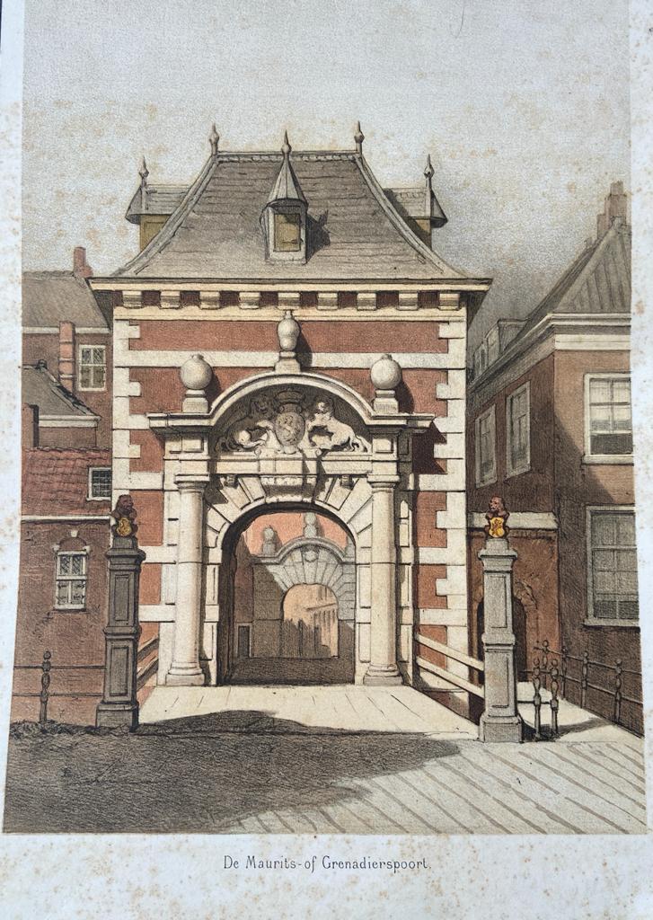  - [Modern print, reproduction, The Hague] De Maurits- of Grenadierspoort op het Binnenhof, 1 p. published 20 th century.