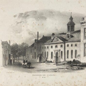 [Lithograph, lithografie, The Hague] Fonderie de Canons (Near Smidswater and Nieuwe Uitleg in Den Haag), 1 p., published 19th century.