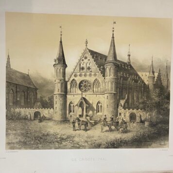 [Large Lithograph, lithografie, The Hague] De Groote Zaal (Ridderzaal), 1 p., published 19th century.