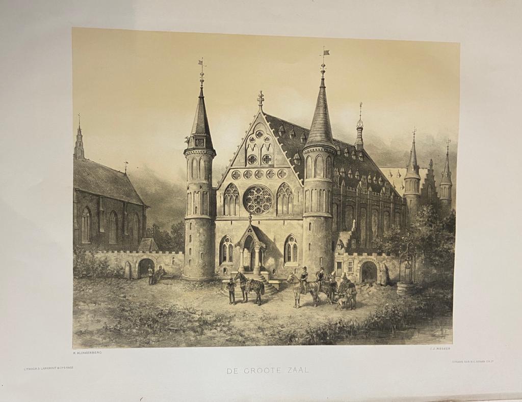  - [Large Lithograph, lithografie, The Hague] De Groote Zaal (Ridderzaal), 1 p., published 19th century.