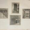 [Large Lithograph, lithografie, The Hague] Four entrances in the Hof van Holland, Binnenhof: Hoofddeur van de Trèveszaal, Oude opgang naar de Statenkamer van Holland (1653), Portaal voor de lokalen van den Raad van State (1687) and Nieuwe portaal voor de Eerste Kamer der Staten-Generaal (1883), 1 p., published 19th century.