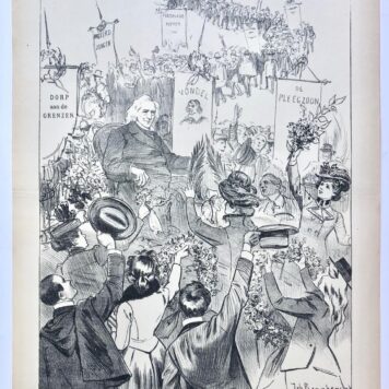 [Original lithograph/lithografie by Johan Braakensiek] Gedenkdag van Mr. Jacob van Lennep's geboorte, 1802 - 24 Maart - 1902, 23 Maart 1902, 1 pp.