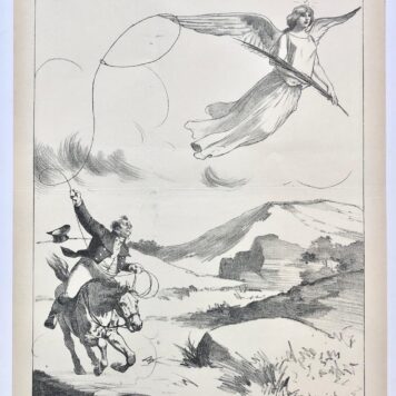 [Original lithograph/lithografie by Johan Braakensiek] Engeland's hoop op vrede, 18 Mei 1902, 1 pp.