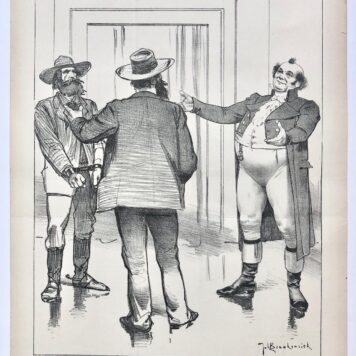 [Original lithograph/lithografie by Johan Braakensiek] In de Duitsche politieke kinderkamer, 15 Juni 1902, 1 pp.