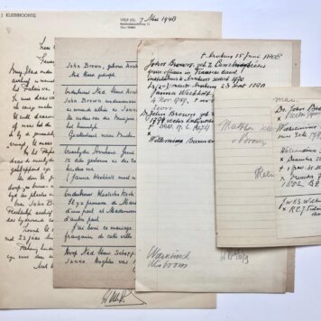 [Manuscript, letter, 1948] Brief van J.J. Kleinhoonte te Velp, d.d. 1948, aan G. Halwasse betr. de genealogie Brown. Manuscript, 1 pag.