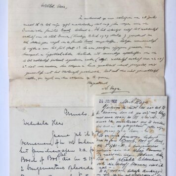 [Manuscript, 1932] Briefje van J. Bosch, arts te Ermelo d.d. 1932 aan G. Halwasse betr. familiewapen. Manuscript, 2 pag.