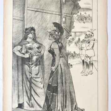 [Original lithograph/lithografie by Johan Braakensiek] Keizer Wilhelm bij Koning Edward, 16 November 1902, 1 pp.