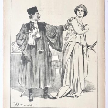 [Original lithograph/lithografie by Johan Braakensiek] Rechtstoestanden in Duitschland, 7 December 1902, 1 pp.
