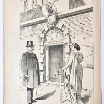 [Original lithograph/lithografie by Johan Braakensiek] Gevangenis en huisgezin (De Middelburgsche geschiedenis), 4 October 1903, 1 pp.