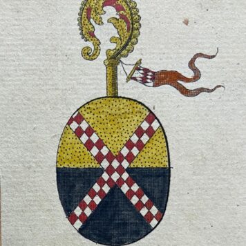 [Coat of Arms] Wapen gedrukt op gevergeerd papier, met de tekst "Loosduynen", 70 x 60 mm.