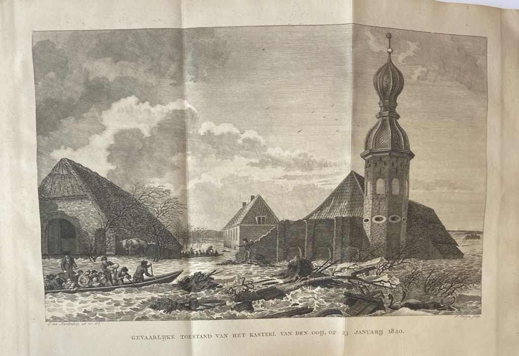 Beschrijving van den Nederlandschen watersnood in Louwmaand van 1820. Amsterdam, Beijerinck, 1820, 36+335+(1)pp. Complete with all illustrations.