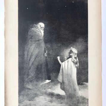 [Original lithograph/lithografie by Johan Braakensiek] 1904 - Om Middernacht - 1905, 1 Januari 1905, 1 pp.