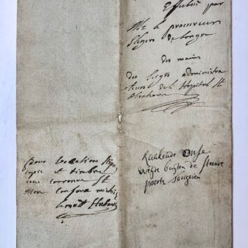 [Publication Belgium 1794] Acte betr. 'onse weijde' buiten de Steene Poorte te Tongeren, 1794. Manuscript, 4 pag.