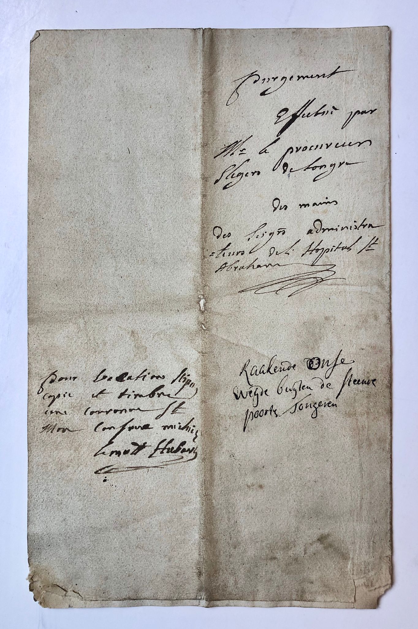  - [Publication Belgium 1794] Acte betr. 'onse weijde' buiten de Steene Poorte te Tongeren, 1794. Manuscript, 4 pag.
