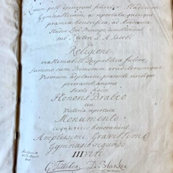 Chronicon Historiam Catholicam Complectens, Ab exordio mundi ad nativitatem D. N. Jesu Christi, (...) Contexuit, in septem parteis distributam, cum Paraceve ad Chronicon Catholicum; (...), auxit Petrus Wesseling, Amstelodami Salomonis Schouten 1752, 12+858+50 pp. Complete copy in parchment binding.