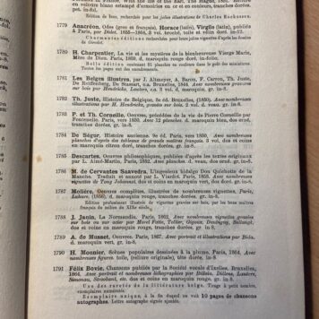 [Sale catalogue Amsterdam 1911] Livres Illustrés Reliures provenant des collections de feu M. Le Dr. Van den Corput de Bruxelles de feu M.H. Dyserinck, Ministre de la Marine, deuxieme partie, Amsterdam Frederik Muller 1911, 132 pp. Illustrated with several plates of items.