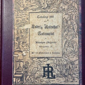[Catalogue Antique bookshop, ca 1900] Catalogue 100, divers subjects as format in 8o, Ludwig Rosenthal's Antiquariat Munich, 384 pp.