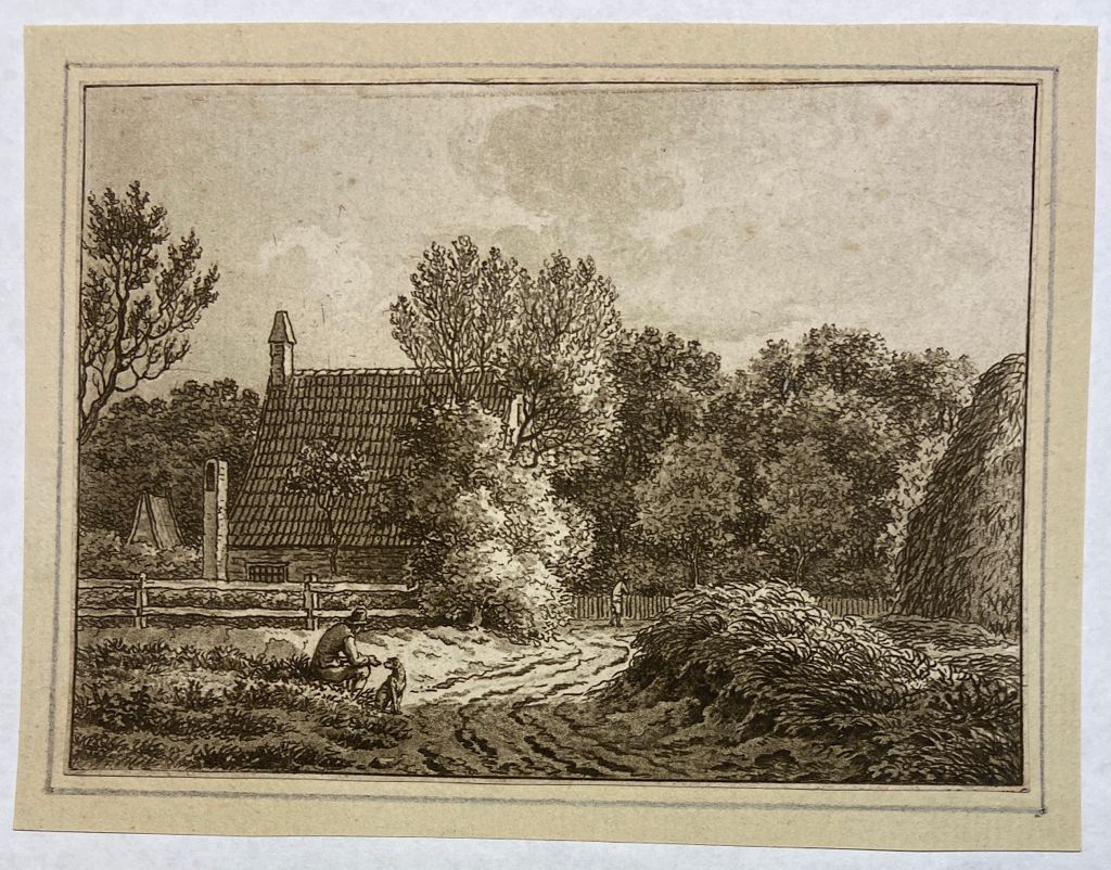 [Antique etching and aquatint, 1769-1805] Landschap bij Bloemendaal, ets en aquatint, 1769-1805, 1 p.