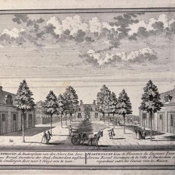 [Antique print, Bloemendaal] Hartelust, De Buitenplaets van den Heere Ian Ieronimus Boreel (...), 1 p. published ca. 1732.