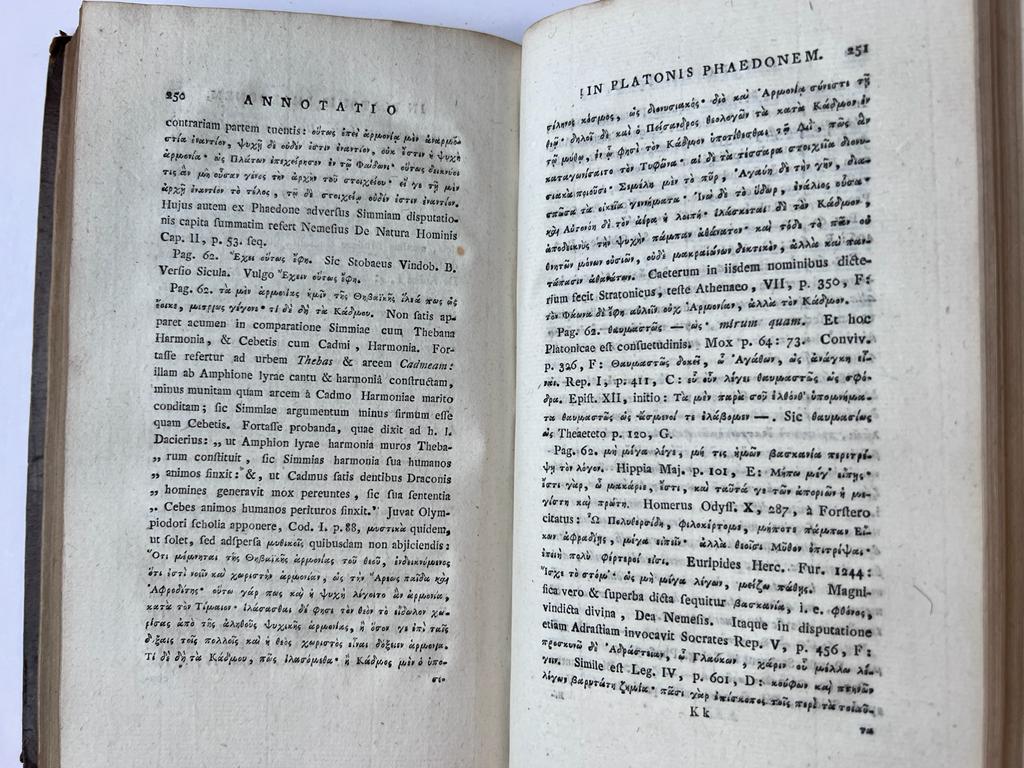 [Classical literature, Plato, Price Binding Nijmegen, 1810] Platoonos Phaidoon Platonis Phaedon. Explanatus et emendatus prolegomenis et annotatione Danielis Wyttenbachii. Leiden, D. Haak en Co. & A. and J. Honkoop, 1810, [4]+64+366 pp.