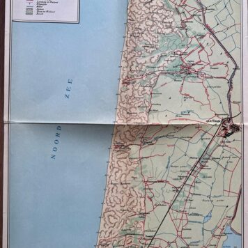 [Cartography Kennemerland] Twee kaart van Kennemerland Haarlem en Omstreken (1e helft) en Alkmaar en Omstreken (2e helft), ieder 51 x 36 cm.
