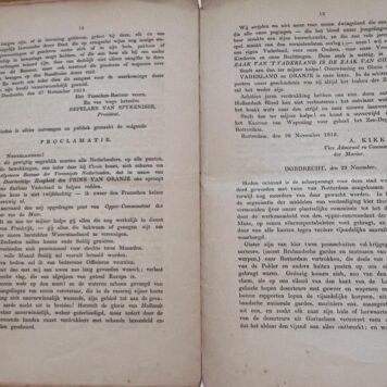 [Dordrecht, history, 1863] Historisch verhaal der gebeurtenissen in de Novemberdagen van 1813 binnen Dordrecht enz. Woordelijk wedergegeven zoo als die voorkomen in de Dordrechtsche couranten van die dagen, Blussé & Comp. Dordrecht, 1863, 15 pp.