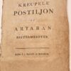 [Dordrecht, Poem, 1784] De Dordrechtse Kreupele Postiljon of Artaban Bestelmeester. Alöm à 3 Stuivers te bekomen, Dordrecht [s.n. 1784], 7 pp.