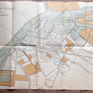 [Cartography, antique map of Dordrecht] Kaart der gemeente Dordrecht, schaal 1 à 10000, 19,5 x 11,5 cm, 1p.