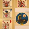[Five postcards, heraldry, coat of arms] Four Postcards of College of Arms Quincentenary and one christmas card designed by Jack Verhoeven published by the Heraldry Society.