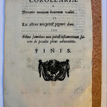 [Dissertation, 1711] Disputatio juridica inauguralis de furtis Leiden A. Elzevier 1711