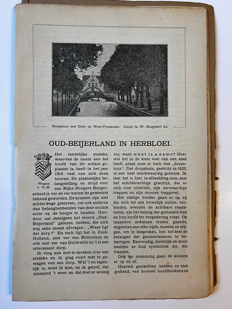 [History, Oud-Beijerland 1919] Morks Magazijn, onder leiding van C. van Son, 21e Jaargang, Januari 1919, Oud-Beijerland, 240 pp. With: Oud-Beijerland in Herbloei.