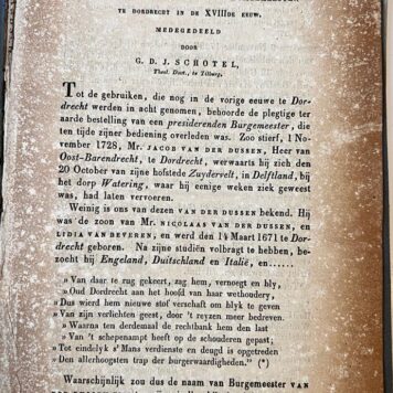 [History, Dordrecht, 1849, Rare] Mengelwerk, begrafenis van een president burgemeester te Dordrecht in de XVIIde eeuw, Dordrecht [1849], 384 pp.