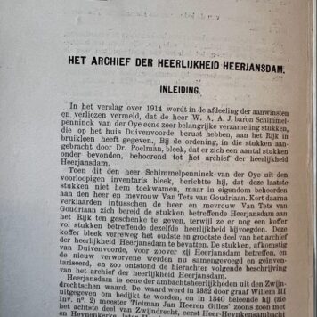 [History, Heerjansdam, 1915] Het archief der heerlijkheid Heerjansdam, 1915, van pagina 296 tot 334.
