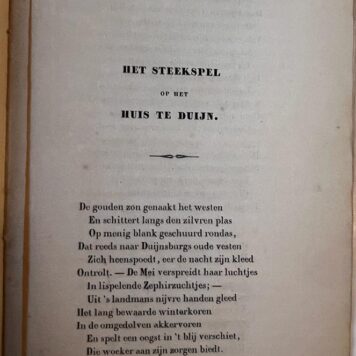 [Literature, poetry, 1843, rare] Het steekspel op het huis te Duijn, Een dichterlyk Verhaal, J. F. van Druten, Sneek, 1843, 52 pp.