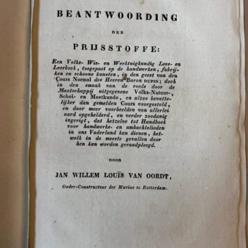 [Science, Maths, 1839] Volks-wis-en werktuigkundig lees- en leerboek, uitgegeven door de Maatschappij tot Nut van 't Algemeen . Amsterdam 1839, 307 pag.