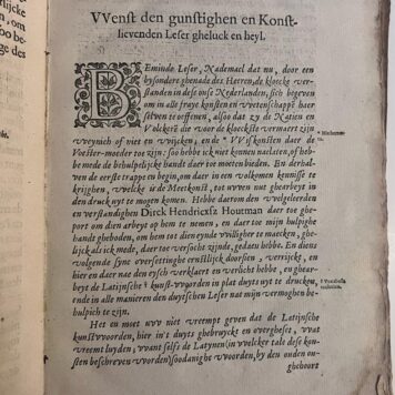 [Maths, Science, Meetkunde, geometry, 1622] Meetkonst in XXVII boecken vervat. Uit het Latijn in 't Neerduyts overgheset by Dirck Hendrickx Houtman. Oversien (...) door W. Snellium. Amsterdam, W.J. Blaeuw 1622, 4°. (20)+221+(5) pp.
