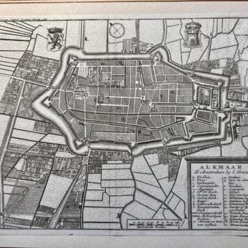 [Cartography Alkmaar, ca 1740] Antique map of Alkmaar printed by Tirion, in good condition, 18 x 22 cm.
