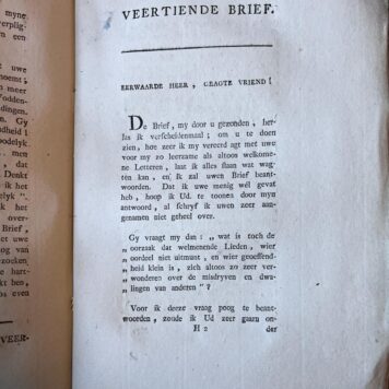 [Literature, Women, 1781] Brieven over verscheiden onderwerpen uitgegeven door E. Bekker, weduwe Ds. Wolff en A. Deken, Three volumes, 's Hage by Izaac van Cleef, 1780-81, 325+312+296 pp.