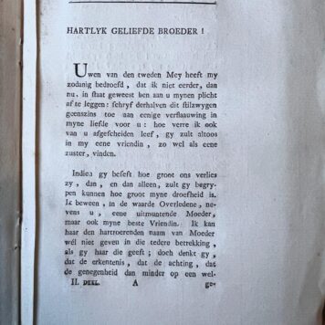 [Literature, Women, 1781] Brieven over verscheiden onderwerpen uitgegeven door E. Bekker, weduwe Ds. Wolff en A. Deken, Three volumes, 's Hage by Izaac van Cleef, 1780-81, 325+312+296 pp.