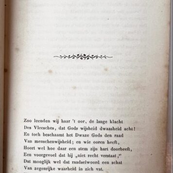 [Rare first edition] Dood en leven, een leerdicht in drie zangen door J.J.L. ten Kate, te Kampen bij S. van Velzen, jr. 1856, 52 pp.