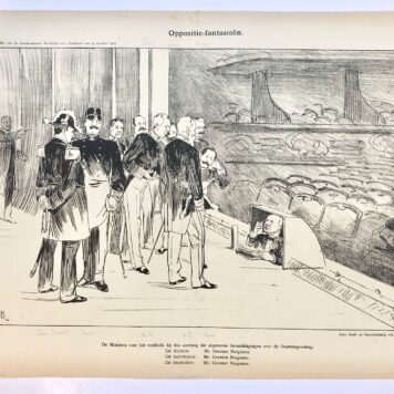 [Original lithograph/lithografie by Johan Braakensiek] Oppositie-fantasieën, 15 October 1905, 1 pp.