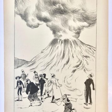 [Original lithograph/lithografie by Johan Braakensiek] Bij den Russischen vulkaan, 24 December 1905, 1 pp.