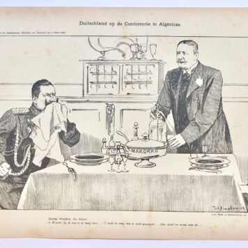 [Original lithograph/lithografie by Johan Braakensiek] Duitschland op de Conferentie te Algeciras, 11 Maart 1906, 1 pp.