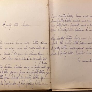 [Album of verses, poesiealbum, poetry ca 1900] LEEUW, VAN DER; DELFT, KOSTSCHOOL BONN--- Poesiealbum van Willemina (Mien, Willem) van der Leeuw, met ruim 80 inschrijvingen uit 1873-1876 te Delft en 1876-1878 op kostschool te Bonn.