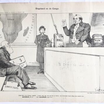 [Original lithograph/lithografie by Johan Braakensiek] Engeland en de Congo, 9 December 1906, 1 pp.