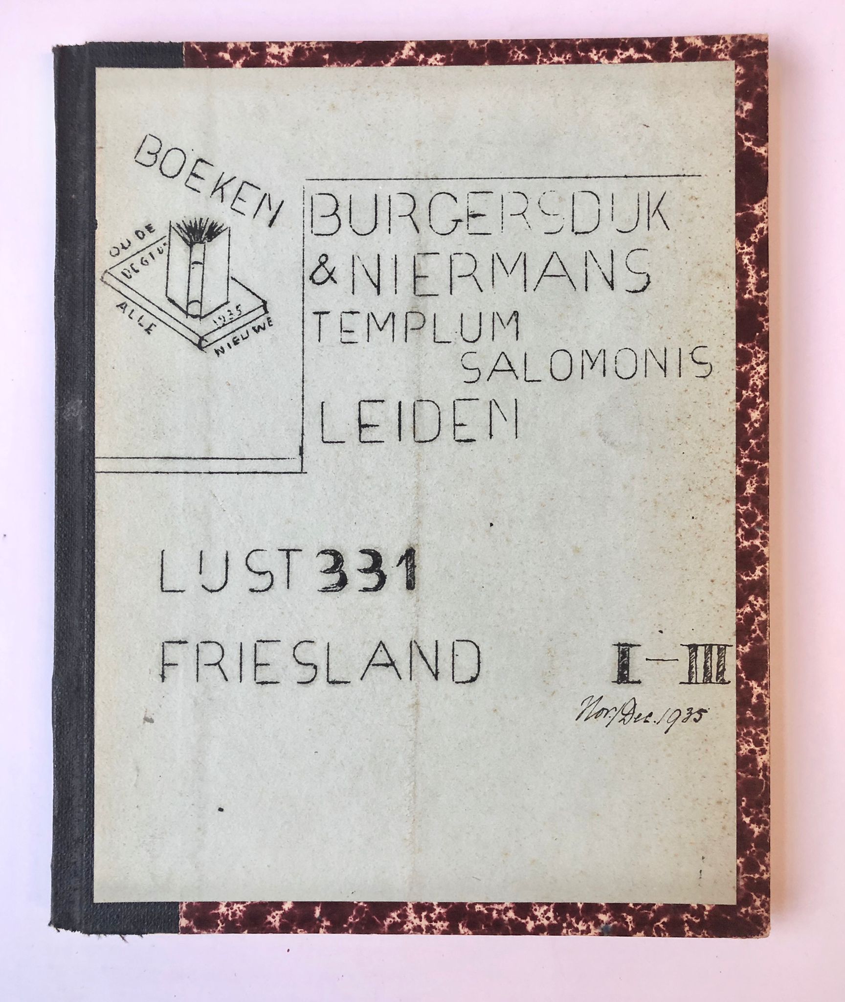[Sales catalogue Leiden, Friesland, 1935] Three Bulletins Burgersdijk & Niermans Templum Salomonis Leiden, Lijst 331 Friesland, I-III, 1935, each about 17 pp.