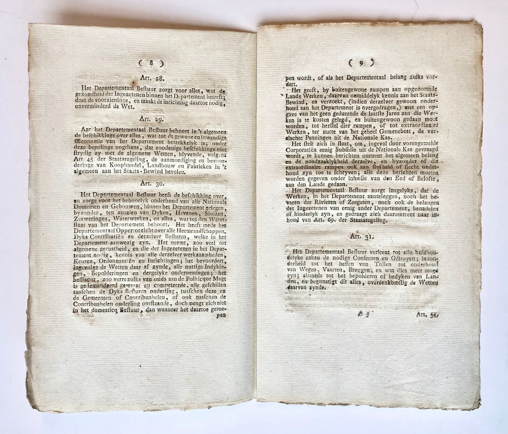 [Friesland [1802]] Reglement voor het departement Friesland, [s.n., s.l.] [1802] 18 pp.