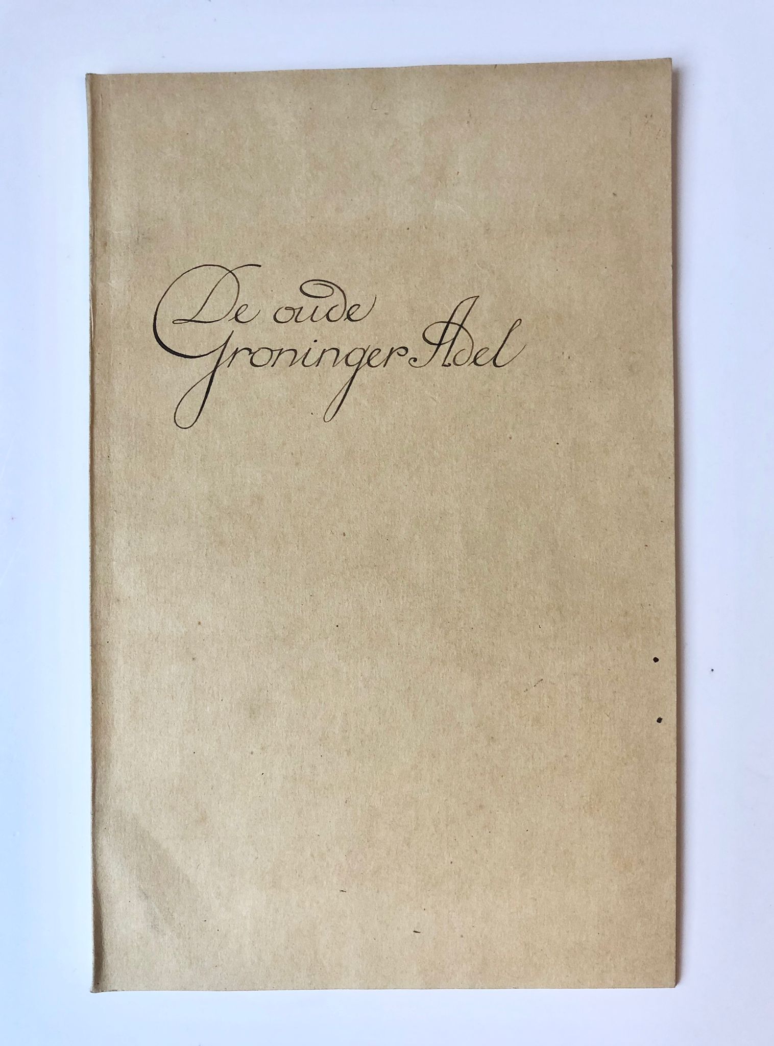 [Groningen] De oude Groninger Adel, 46 pp. Uit: Bijdragen tot de geschiedenis en oudheidkunde inzonderheid van de Provincie Groningen 1864-1873, Deel VII.
