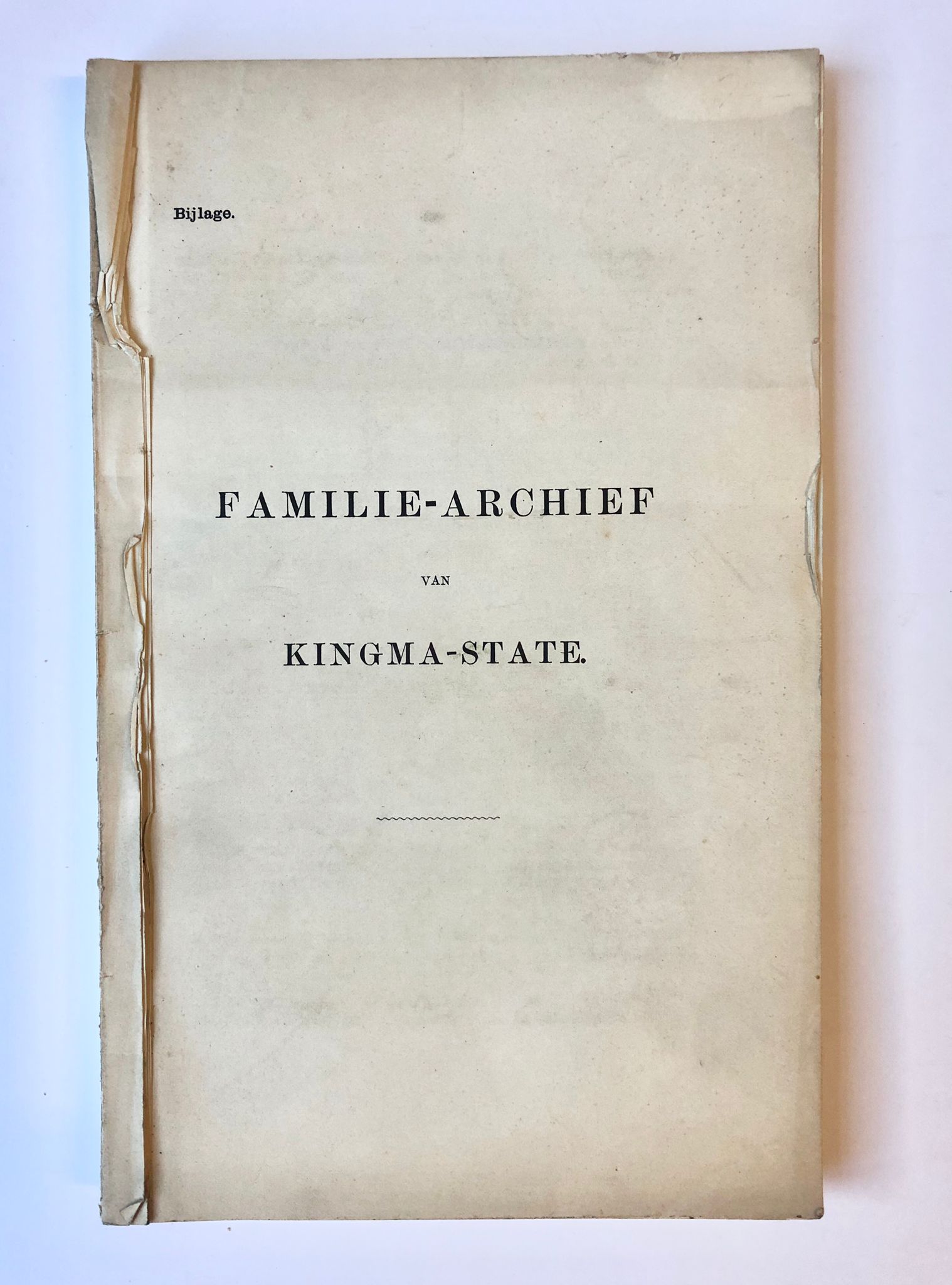 [Groningen, Family-Archive, [1908]] [Bijlage] Familie-archief van Kingma-State, 's-Gravenhage 1908, 35 pp (p. 299-545).